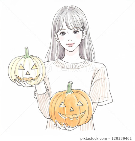 Halloween costume girl illustration 129339461