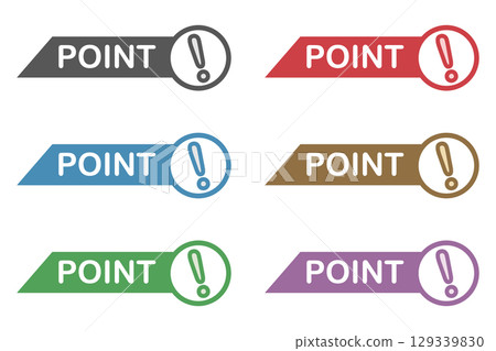 Sticky note style illustration material: point, important, mark, exclamation mark, attention, caution Sticky note style illustration material: point, important, mark, exclamation mark, attention, caution 129339830