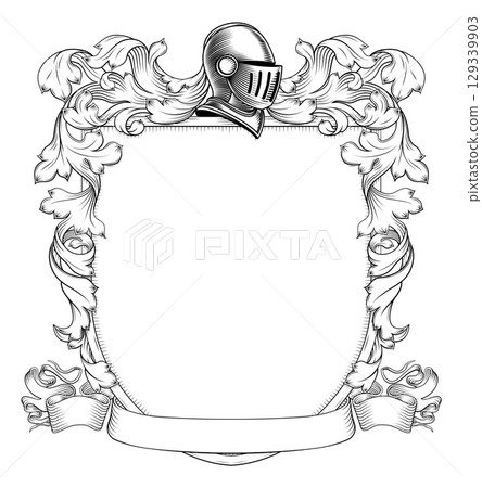 Coat of Arms Crest Family Heraldry Knight Shield 129339903