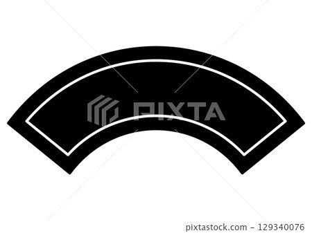 單色扇形頁眉框 129340076