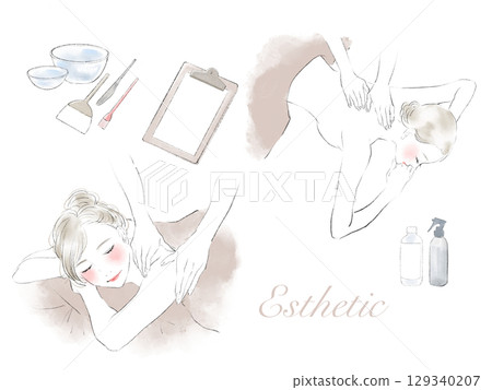 Beauty salon illustration set 129340207