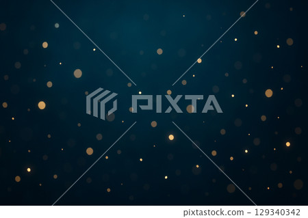 A background of peacock blue with gold and champagne-colored lights 129340342