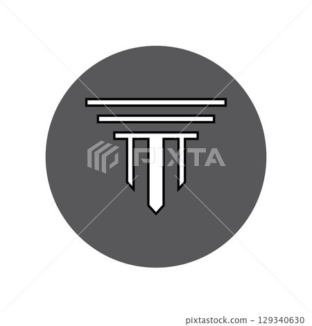 Pillar Logo Template Column Vector Illustration 129340630