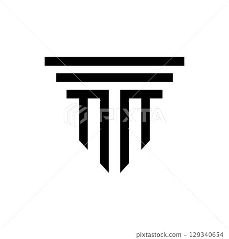 Pillar Logo Template Column Vector Illustration 129340654