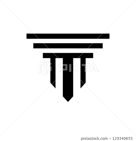 Pillar Logo Template Column Vector Illustration 129340655