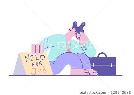 Unemployment, looking for work, jobless people concept Unemployment, looking for work, jobless people concept 129340688