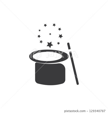 Wand Magic hat icon vector template 129340787