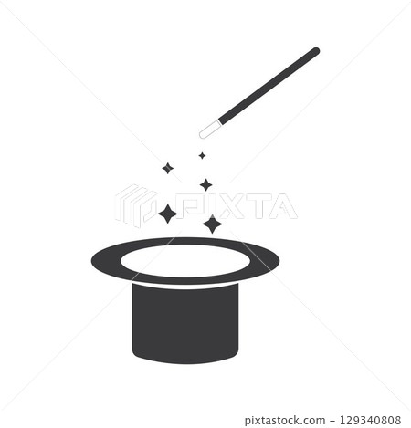 Wand Magic hat icon vector template 129340808
