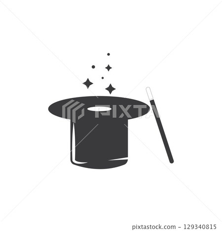 Wand Magic hat icon vector template 129340815