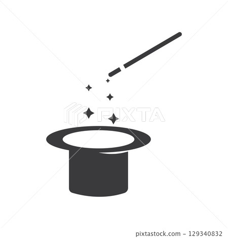 Wand Magic hat icon vector template 129340832