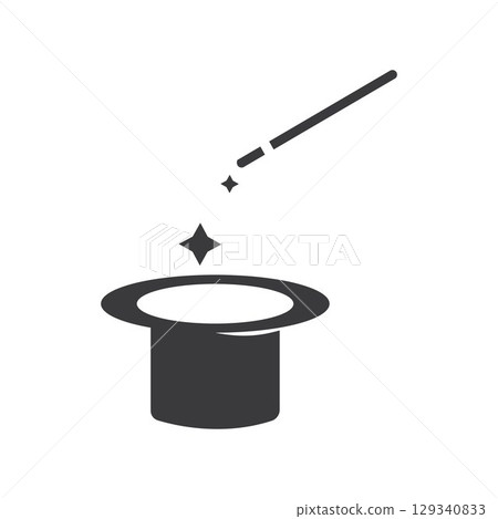 Wand Magic hat icon vector template 129340833