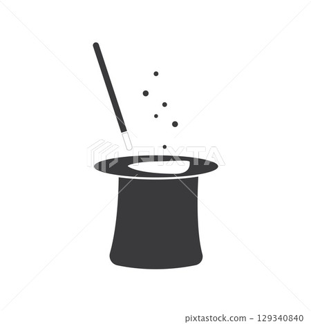 Wand Magic hat icon vector template Wand Magic hat icon vector template 129340840