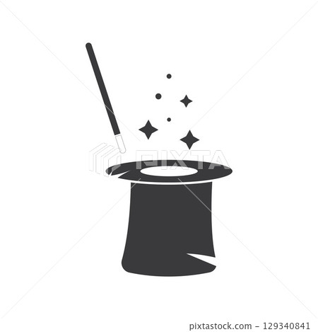 Wand Magic hat icon vector template Wand Magic hat icon vector template 129340841