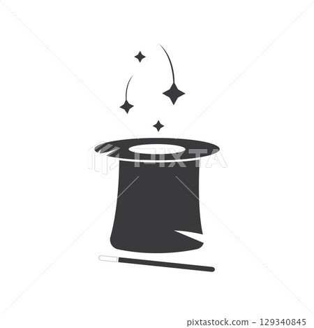 Wand Magic hat icon vector template 129340845