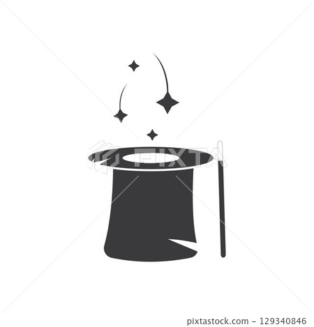 Wand Magic hat icon vector template 129340846
