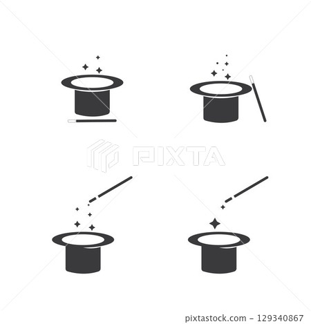 Wand Magic hat icon vector template 129340867