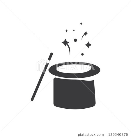 Wand Magic hat icon vector template 129340876
