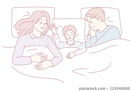 Family Bonding During Sleep A Cozy and Comforting Moment Together for All to Enjoy 129340898