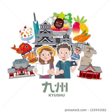 Kyushu's tourist spots and local cuisine 129341082