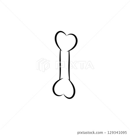Dog bone logo vector illustration icon 129341095