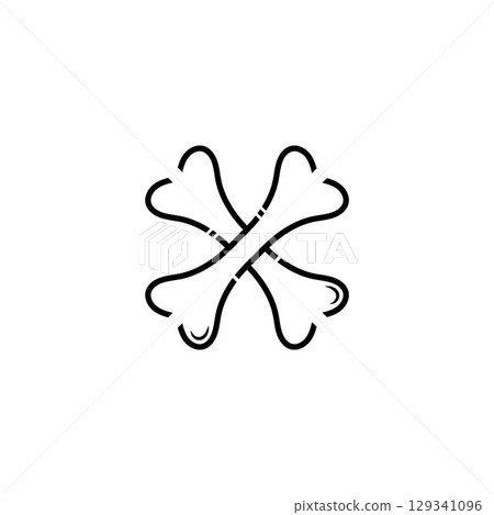 Dog bone logo vector illustration icon Dog bone logo vector illustration icon 129341096