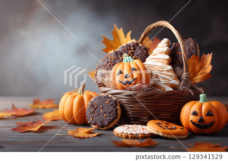 籃子裡的萬聖節糖果 籃子裡的萬聖節糖果 129341529