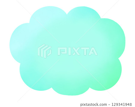 Simple mint green gradation cloud frame 129341948