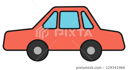 一輛紅色汽車的例證 129341966
