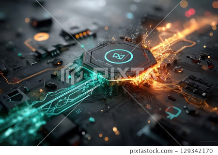 Circuit pattern illustrating dynamic energy flow and technology innovation 129342170