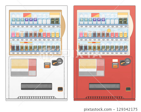 自動販賣機的簡單圖示 自動販賣機的簡單圖示 129342175