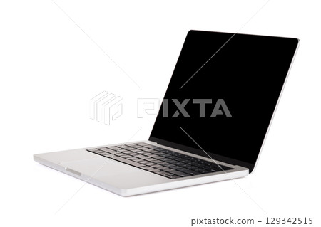 Laptop with a blank screen isolated on a white background Laptop with a blank screen isolated on a white background 129342515