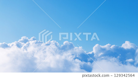 View above the clouds with soft light 129342564