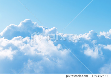 View above the clouds with soft light 129342565