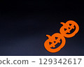 jack o lantern on black background 129342617