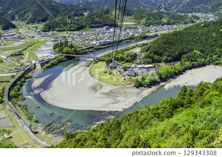 Naka Town, Naka River and the townscape around Washiki, Naka Town, Tokushima Prefecture 129343308