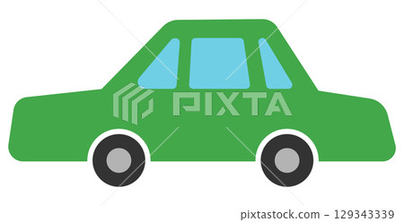 Green car illustration 129343339