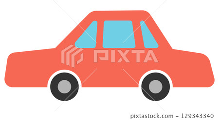 一輛紅色汽車的例證 129343340