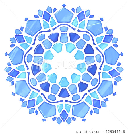 Blue and light blue transparent mandala Blue and light blue transparent mandala 129343548