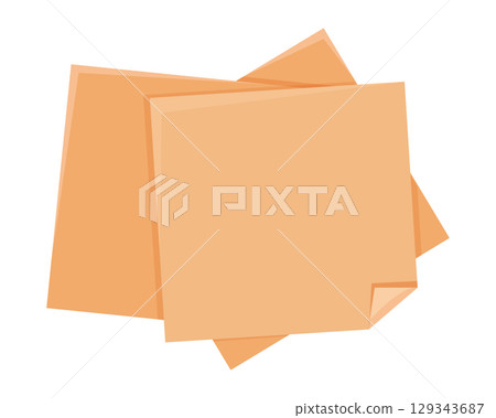 Sticky notes, memo pages. Post note paper sticker for message remind, postit isolated on white background. Empty blank, frame. 129343687