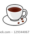 簡單的咖啡杯插畫 129344067
