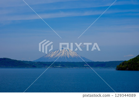 View of Mt. Yotei from Lake Toya 129344089