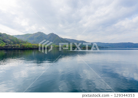 Beautiful reflections of Lake Toya 129344353