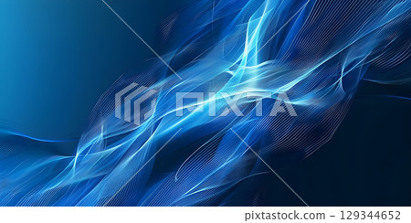 Data technology abstract futuristic illustration. Low poly shape with connecting dots and lines - Ai Generated 129344652