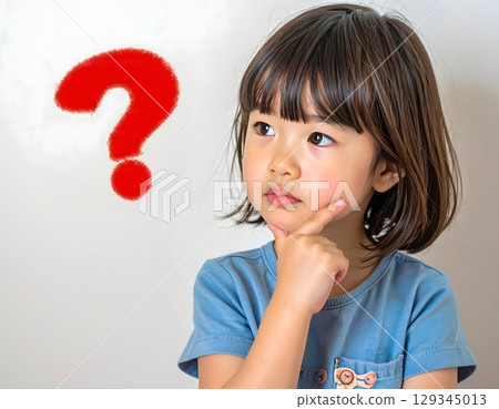 Thinking time of a troubled girl filled with intellectual curiosity 129345013