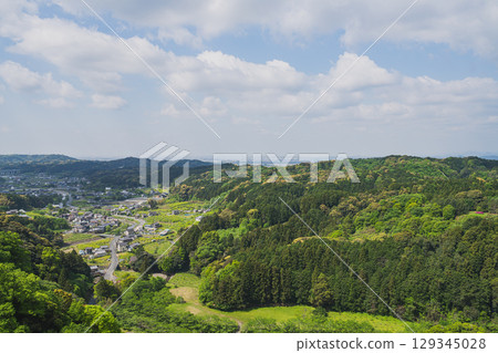 從岩田市獅子花公園眺望的景色(靜岡縣) 從岩田市獅子花公園眺望的景色(靜岡縣) 129345028
