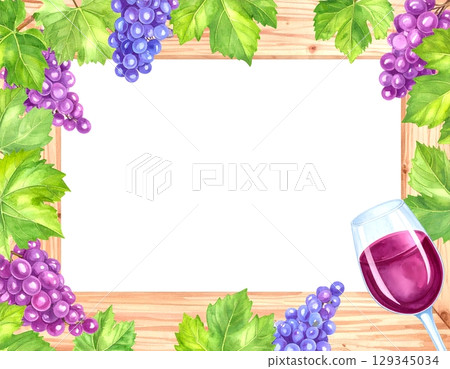 水彩畫葡萄和果汁 水彩畫葡萄和果汁 129345034