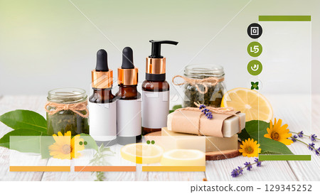 Promotional materials for natural wellness products 129345252