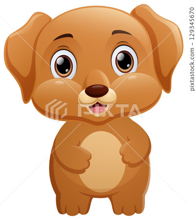 Cute dog cartoon isolated on white background Cute dog cartoon isolated on white background 129345670