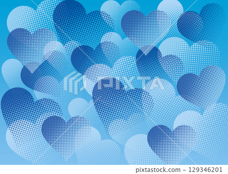由點組成的重疊心形，淺藍色 129346201