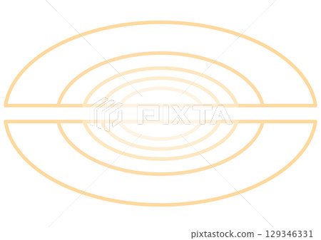 Yellow circular divided geometric pattern background 129346331